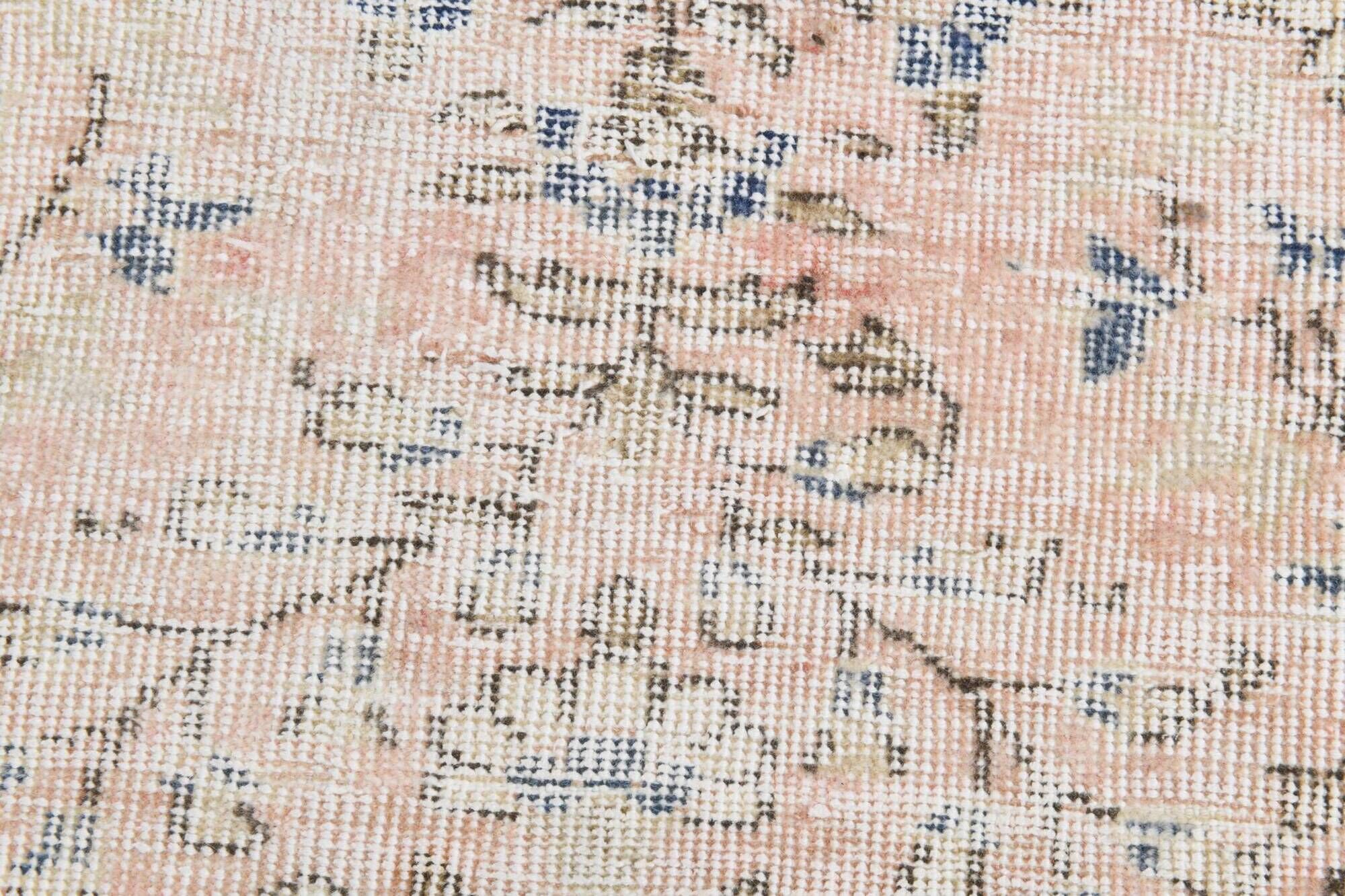 7x10 Blush Pink All-Over Floral Anatolian Vintage Rug, 215x304Cm