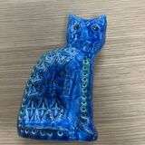 Chat en céramique bleu