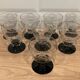 Set of 8 retro wine glasses in engraved glass