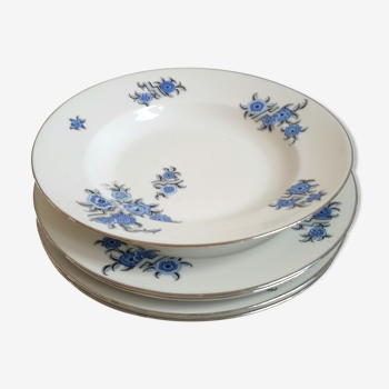 Suite de 5 assiettes en porcelaine F.Legrand et Cie