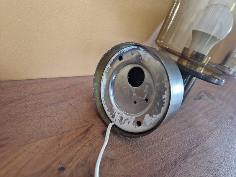 Hans Agne Jacobsson (1919-2009) - Brass and yellow tinted glass applique