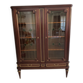 Mahogany glass-fronted bookcase