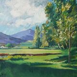 Frame signed summer landscape - Oil on Canvas