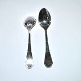 Ercuis set of 2 moka teaspoons Trianon in silver-plated metal with crossed ribbon 11 cm