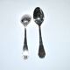 Ercuis lot de 2 cuillères à café moka Trianon en métal argenté ruban croisé 11 cm