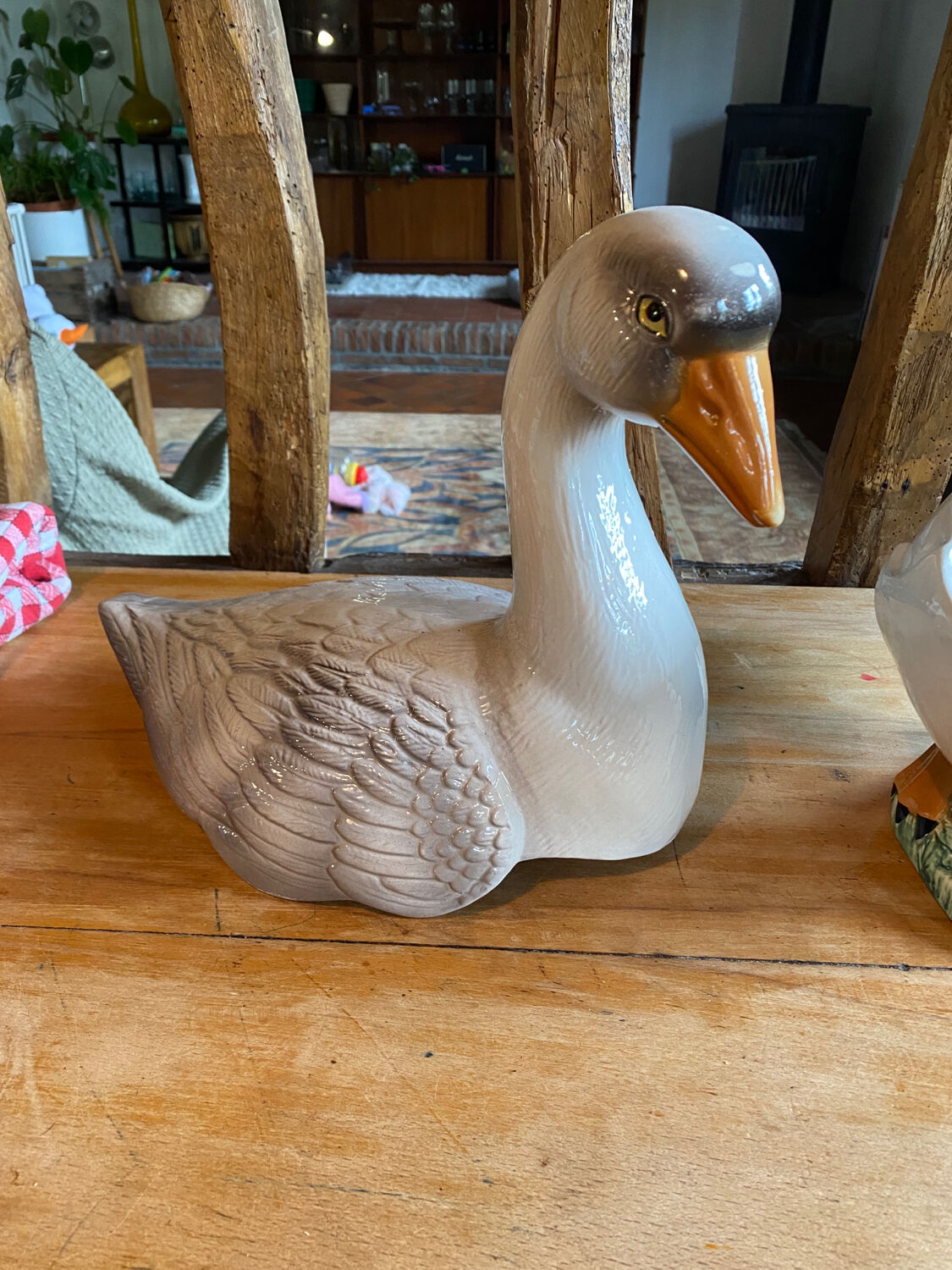 Old soup tureen in the shape of a goose