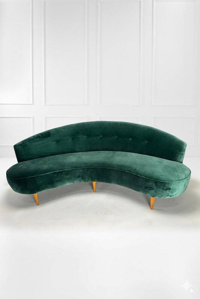 Mid-Century Curved Sofa in the style of Federico Munari, Italy, 1950s