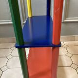 Postmodern round table, chair and bookcase by Pierre Sala 1980