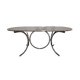 Oval dining table in chromed metal and smoked glass, Italy circa 1970