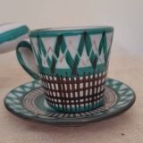 Coffee cup and small milk jug
