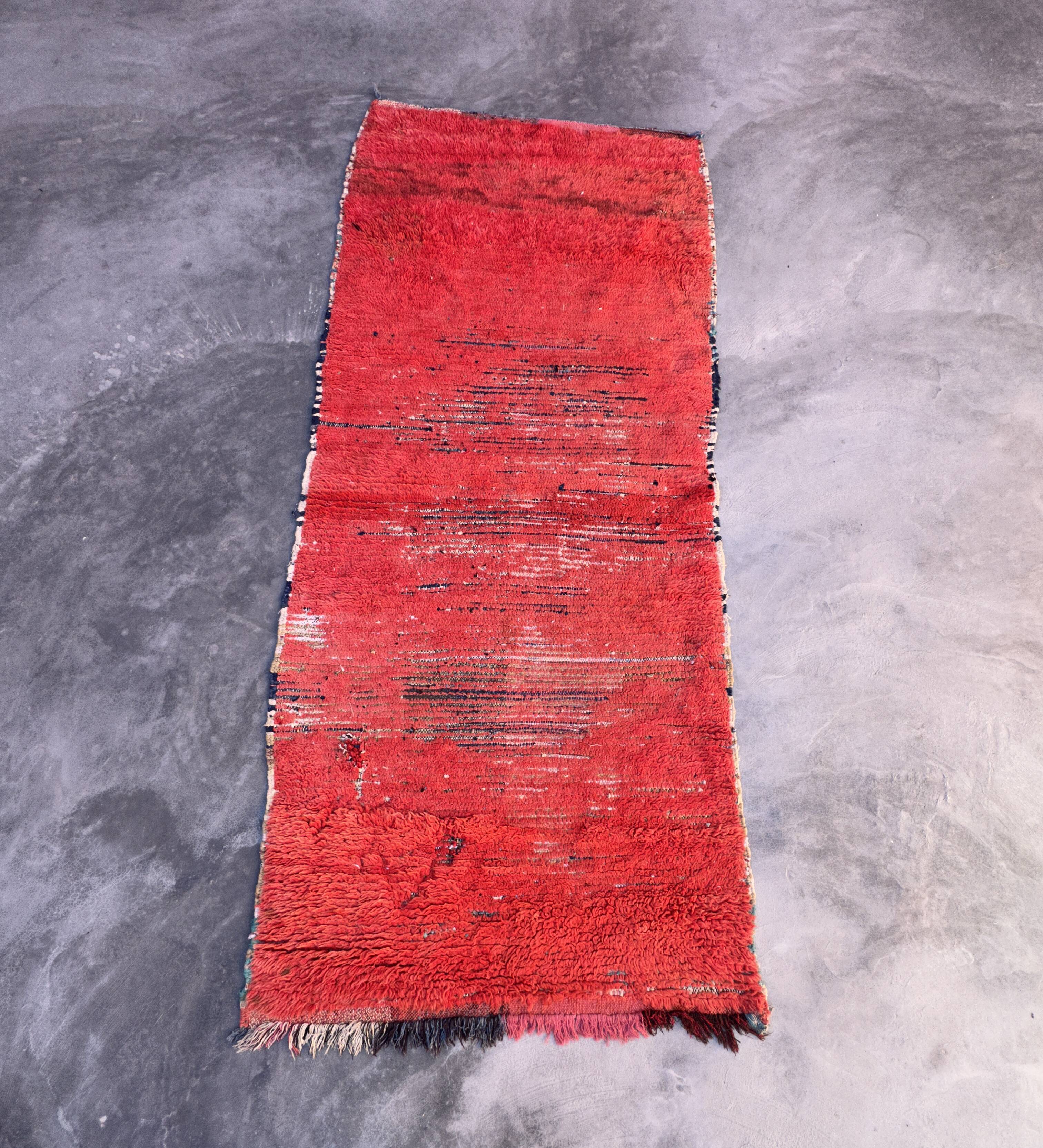 Moroccan rug Beni M'Guild red - 225 x 104 cm