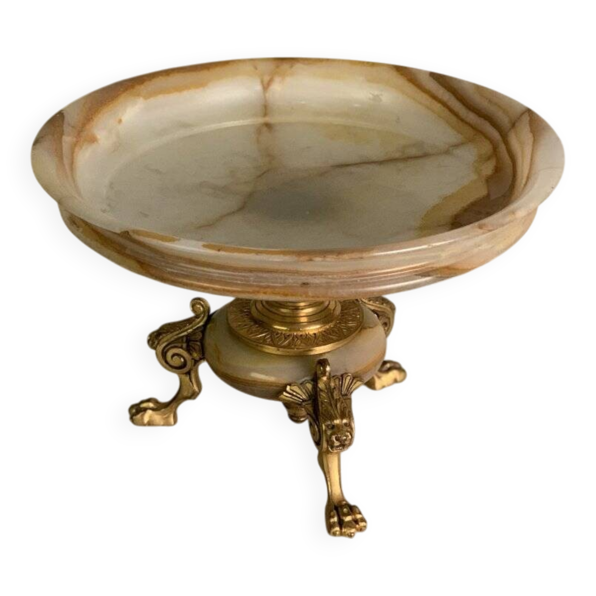 Coupe en onyx et bronze doré fin XIXème siècle
