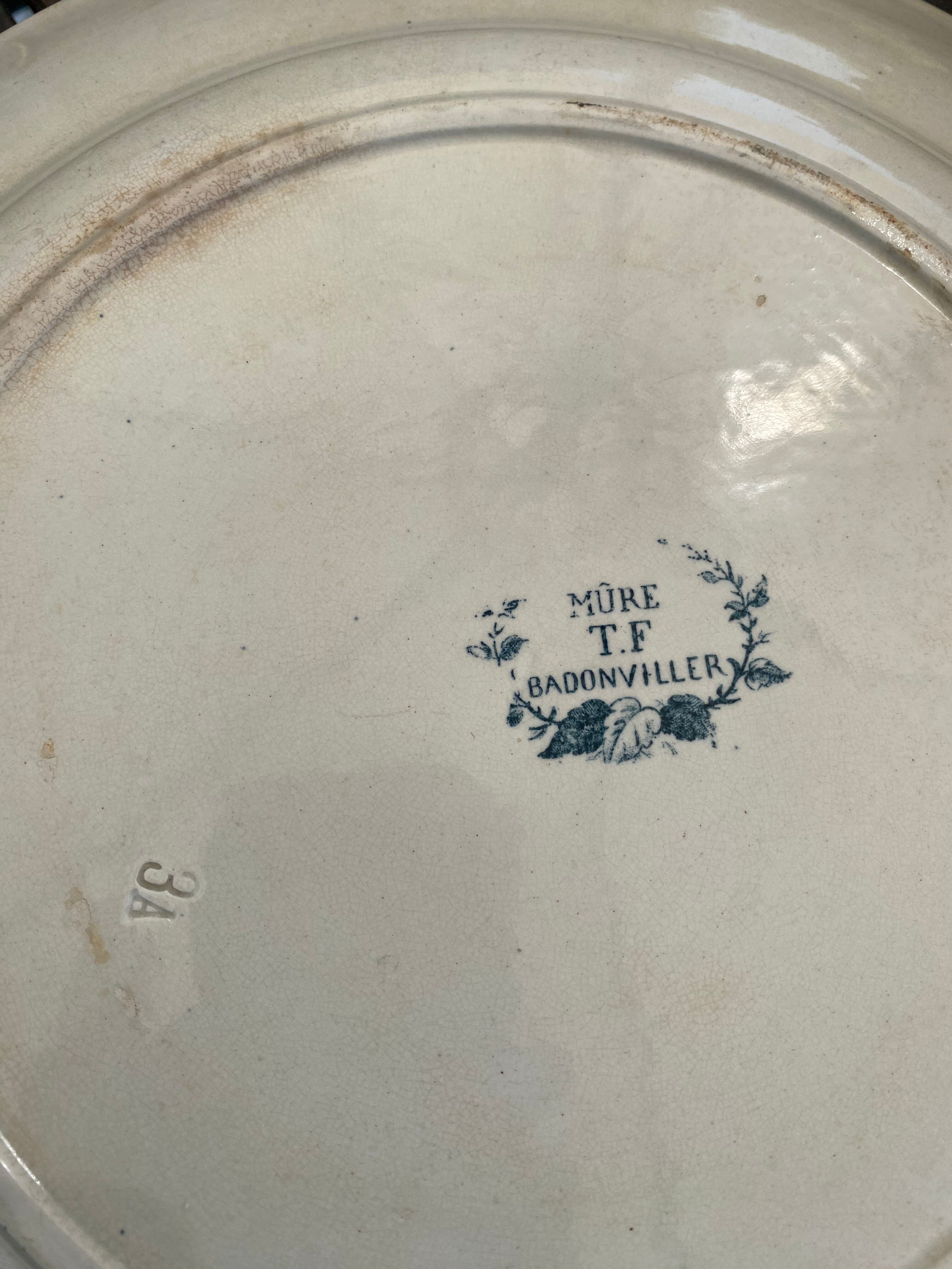 Iron earth dish Badonviller blackberry model