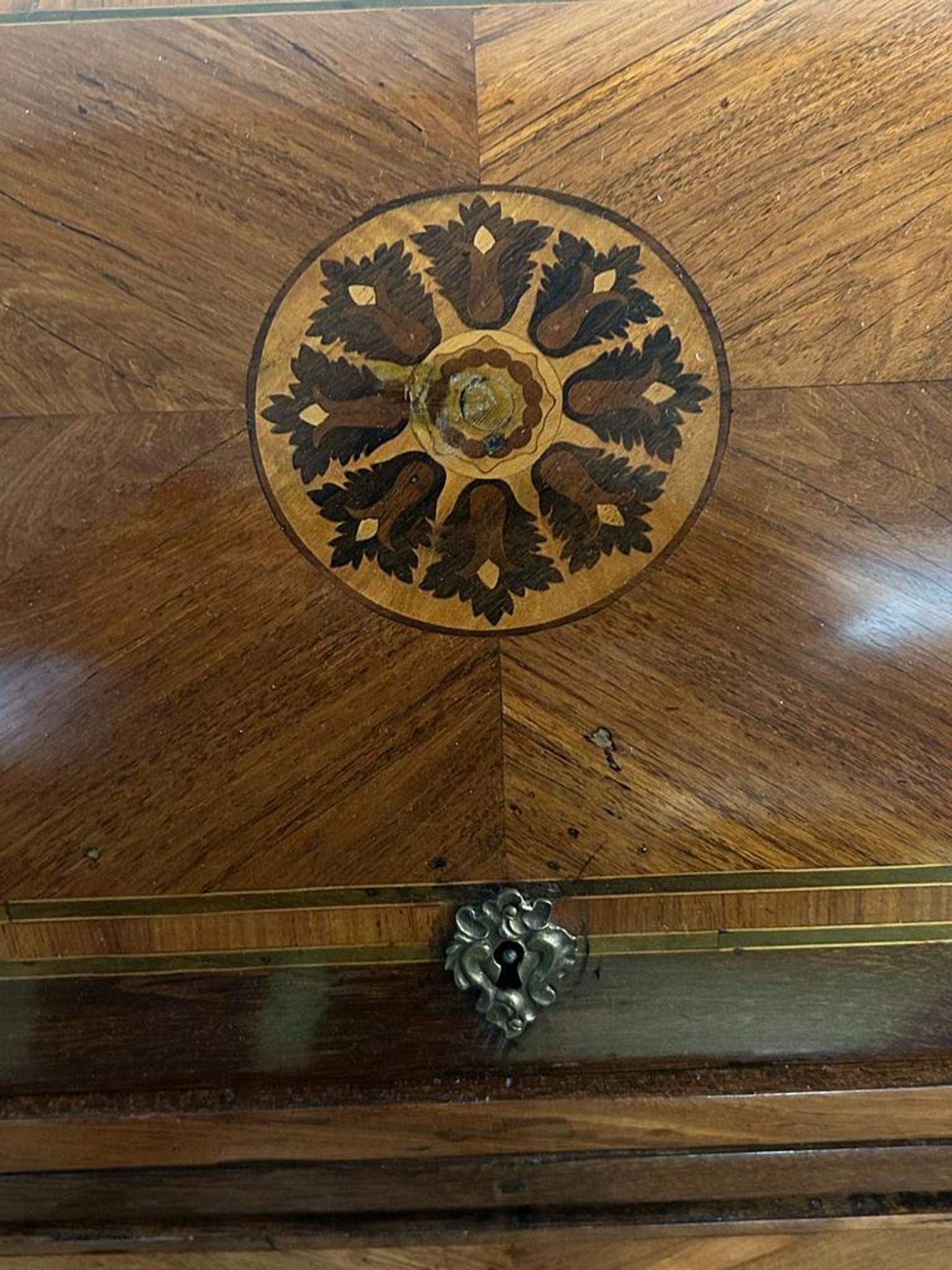 Desk cylinder marquetry louis xv period eighteenth