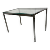 Chrome and glass side table
