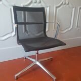 Una Chair armchair in black mesh published by ICF
