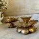 Lotus brass candlestick pair