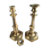 Charming Pair of Victorian Brass Candlesticks with Octagonal Bases - Matching Antique Candle Holders