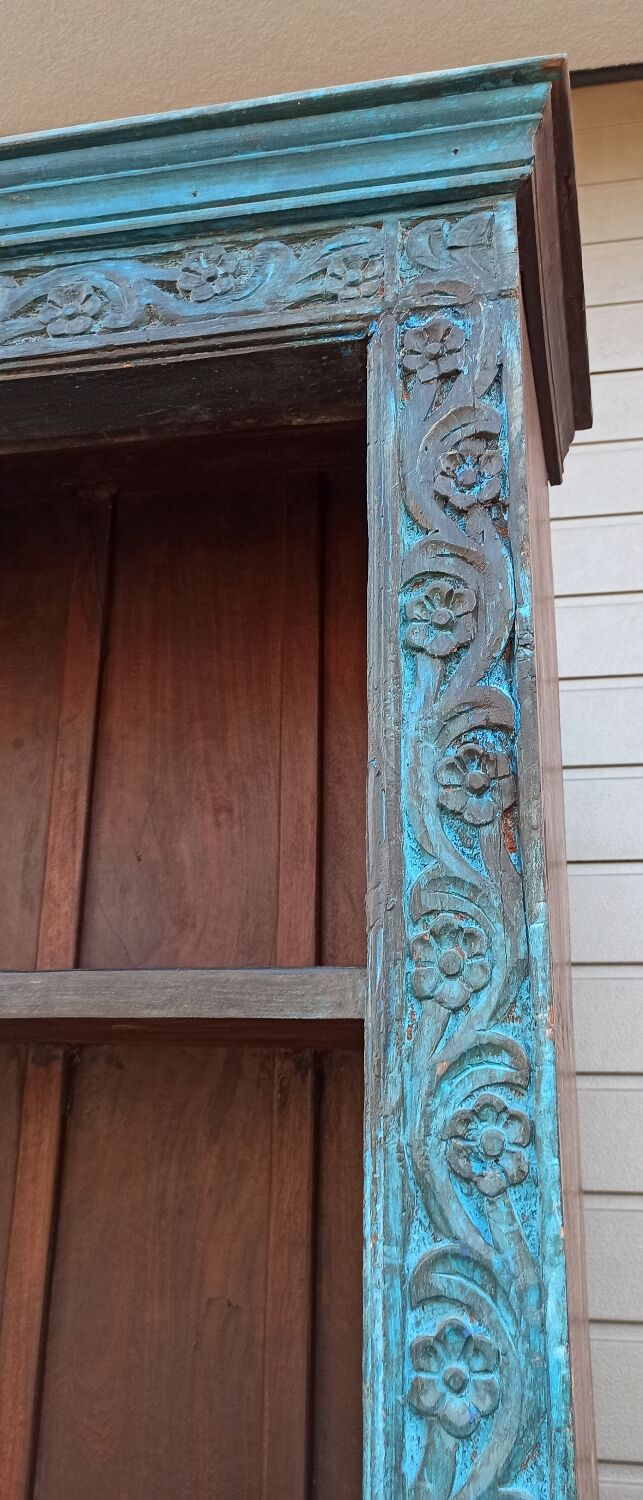 Very large old wooden bookcase