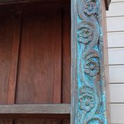 Very large old wooden bookcase