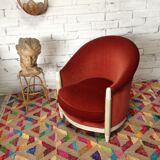 Art deco velvet armchair