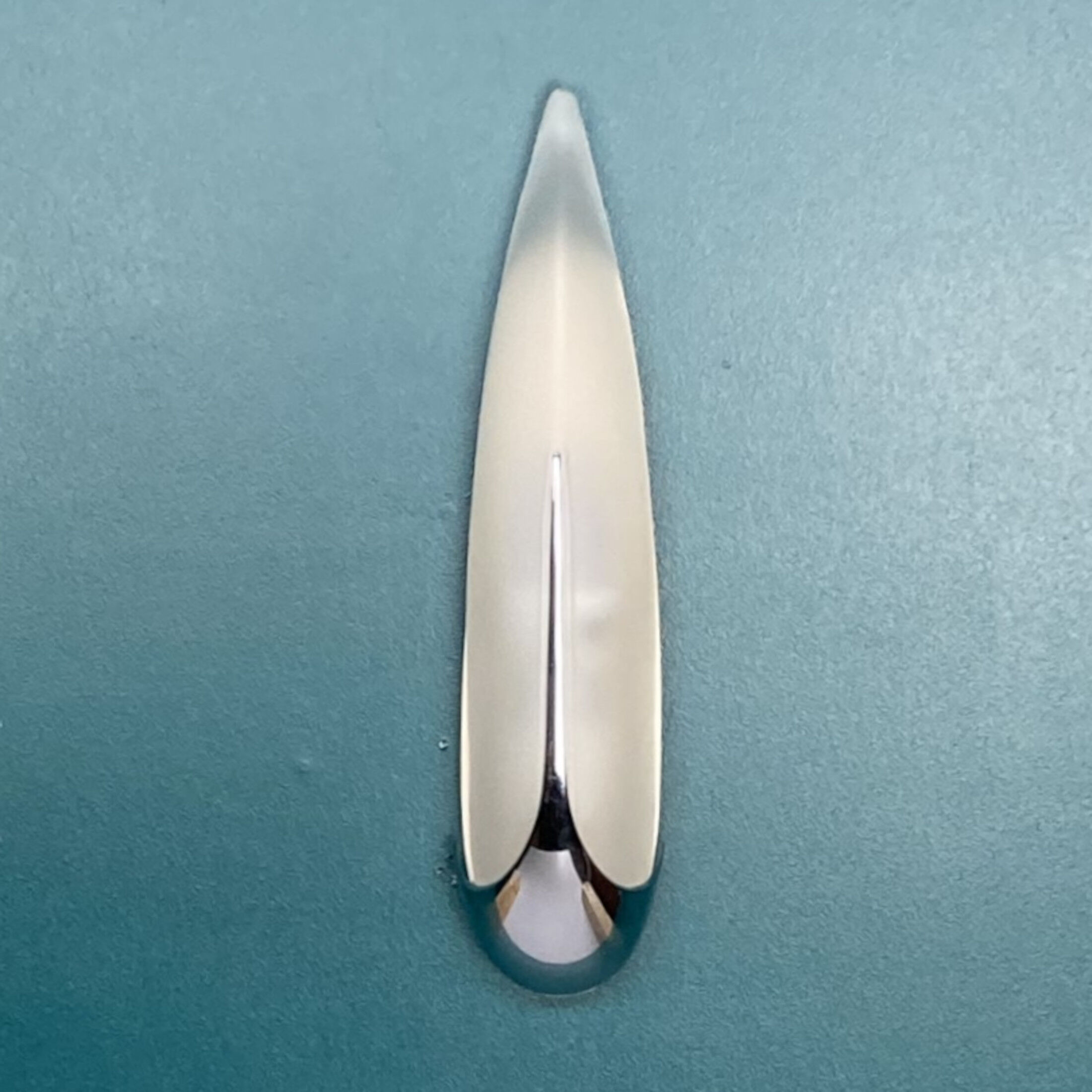 Pair bobbin sconces in sandblasted glass and chromed metal