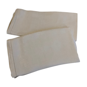 Lot de serviettes blanches en lin