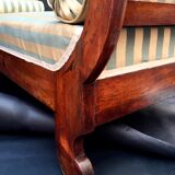 Walnut recamier bench Napoleon III daybed mid-nineteenth century