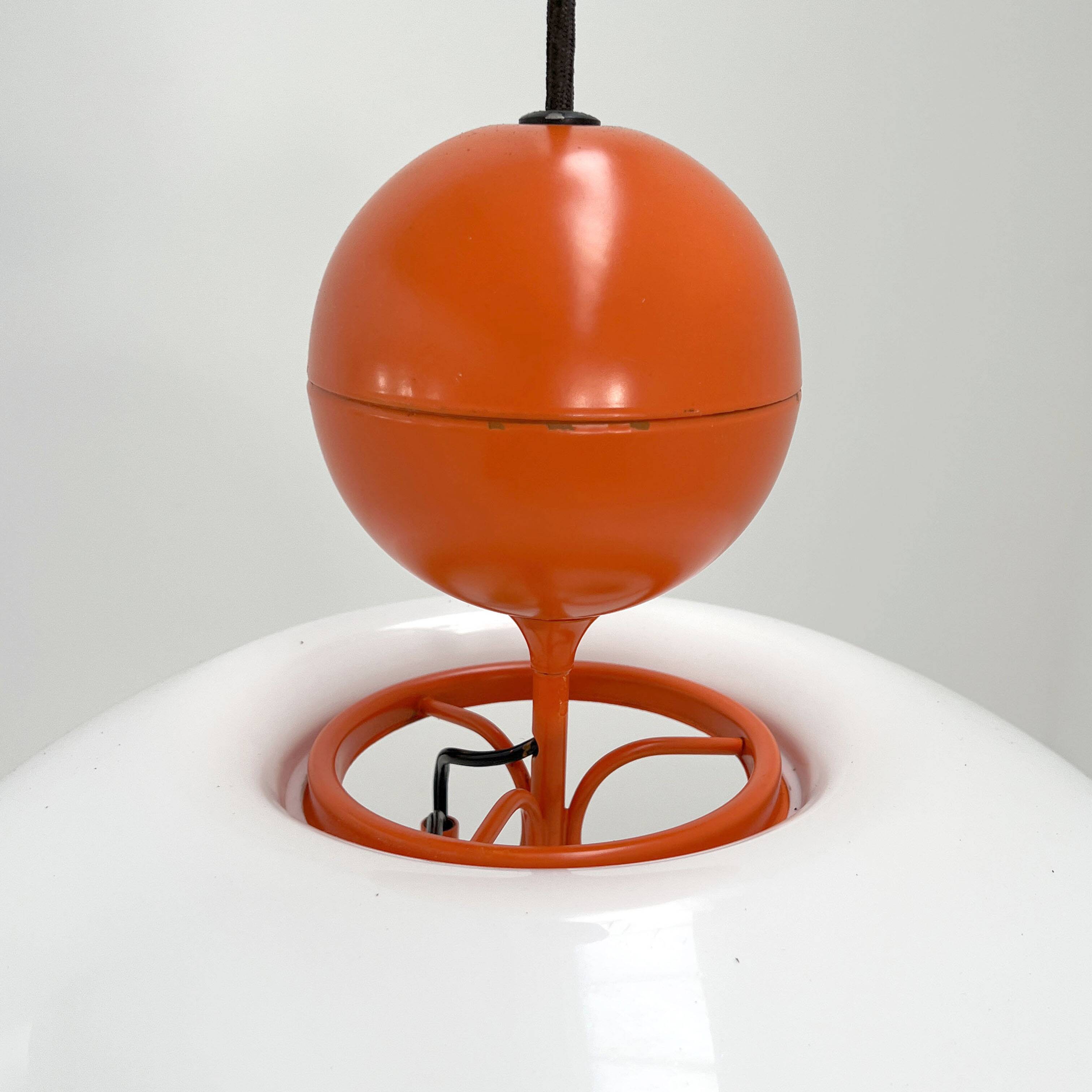 Suspension Saliscendi Orange by Elio Martinelli for Martinelli Luce, 1970