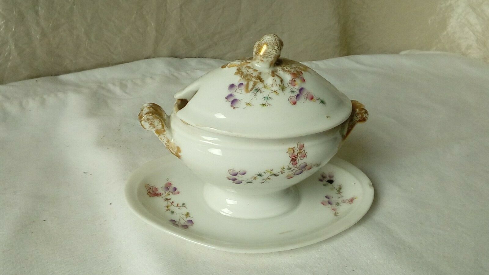 Mustard tree on porcelain frame paris limoges floral decoration