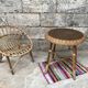Guerdon vintage children's coffee table in rattan wit old rattan wicker bohemian 1950