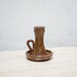 Vintage candle holder in pyrite stoneware