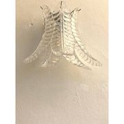 Set of Two Contemporary Italian Transparent “Felci” Murano Glass Wall Sconce