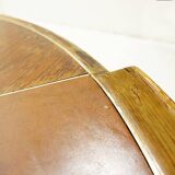 Mid-century wood and leather coffee table