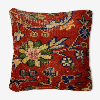 Vintage turkish rug cushion cover
