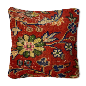 Vintage turkish rug cushion cover