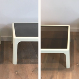 Pair of white lacquered fiberglass sofa ends