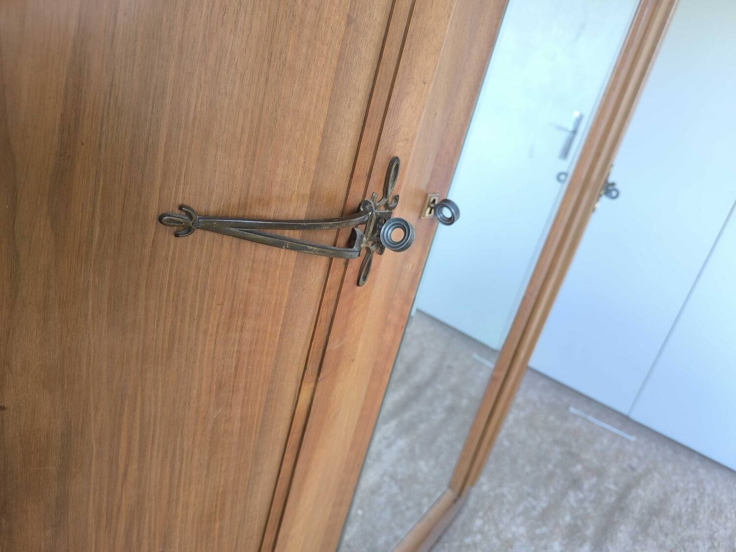 Art Deco wardrobe with mercury mirror