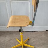 Metal and wood workshop chair, 80s