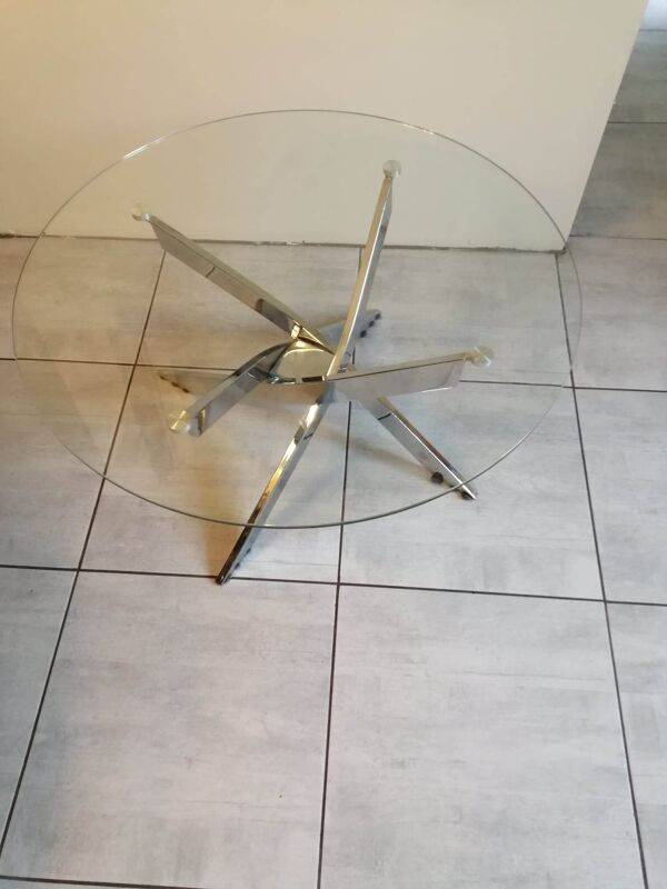 Table basse ronde années 80/90