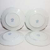 Set of 4 dessert plates in earthenware of St Amand model Regency, iron earth