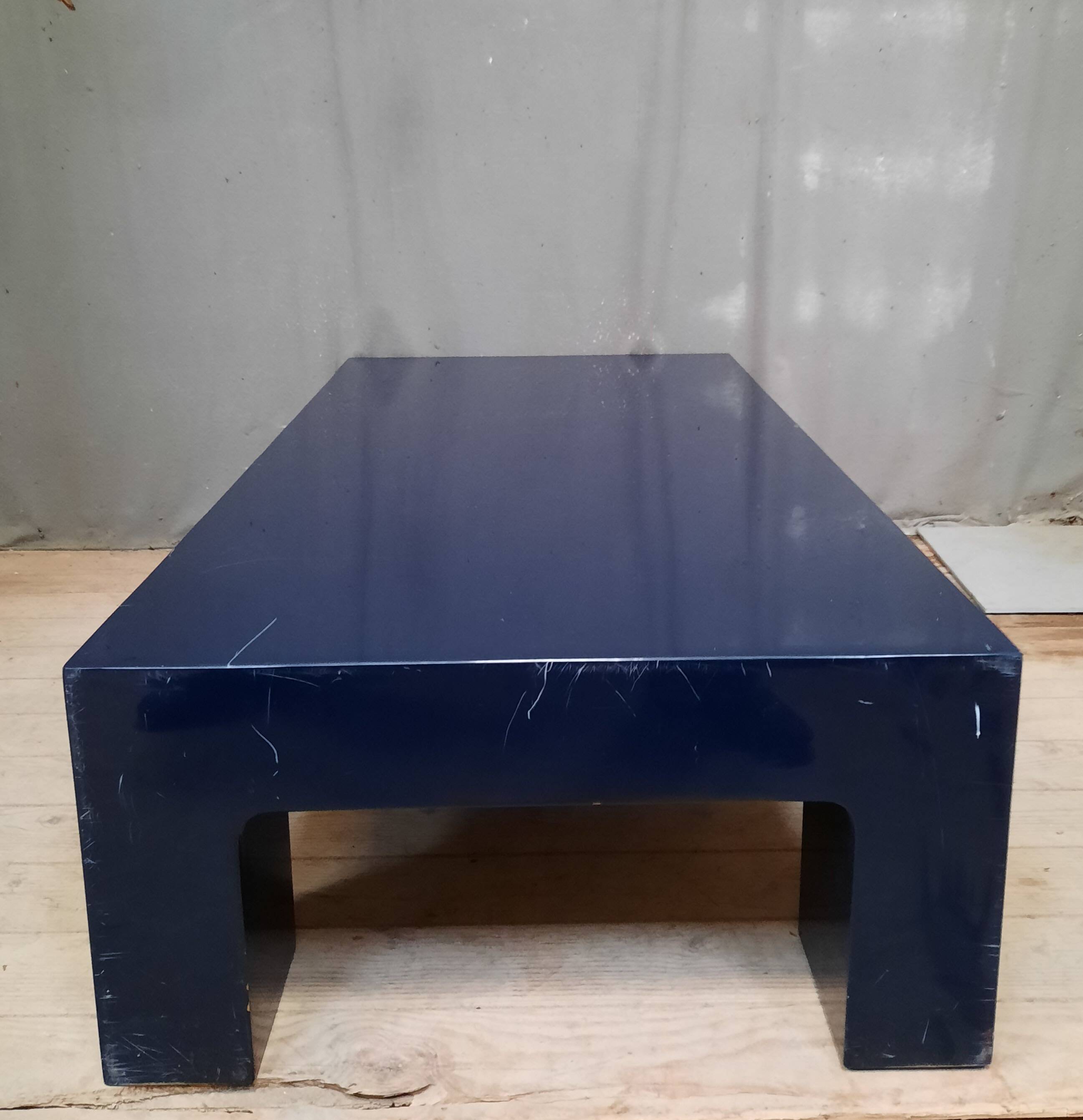 Blue lacquered coffee table