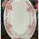 Old long dish in earthenware, iron earth, H.B. & Cie service Louis XV