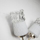 Pair of brass and glass wall lights 1960