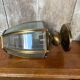 Antique brass lantern ceiling light + 6 faceted beveled glass vintage