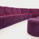 Vintage Snake modular sofa composed of 11 armchair modules and 3 velvet fabric poufs