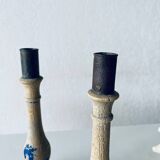 Pair of old patinated candlesticks