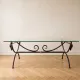 Classic coffee table in wrought iron and glass
