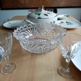 Salad bowl crystal lily flowers