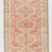 Geometric handmade oushak rug 226x121cm